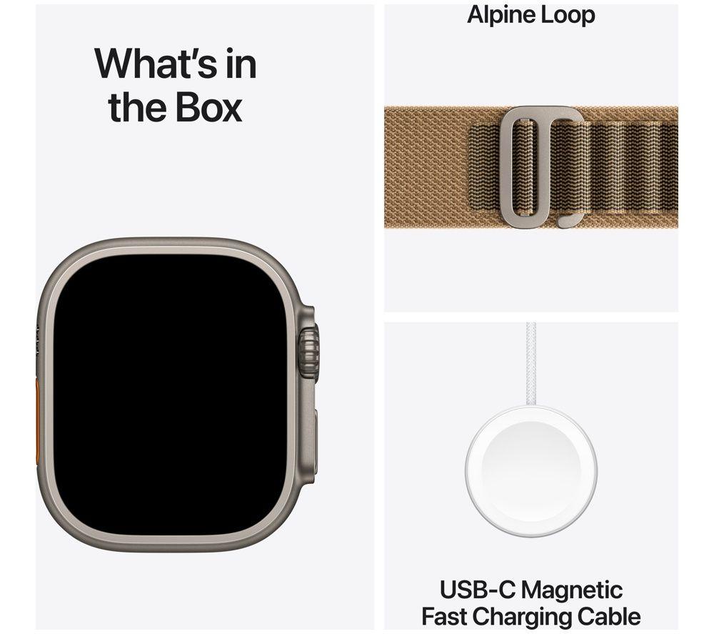 APPLE Watch Ultra 4 Cellular - 49 mm Natural Titanium Case with Desert Alpine Loop, Medium image number 8 of 10