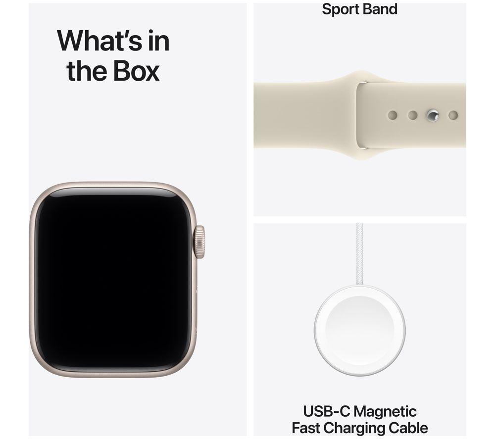 APPLE Watch SE 3 - 44 mm Starlight Aluminium Case with Sand Sport Band, M/L image number 8 of 10