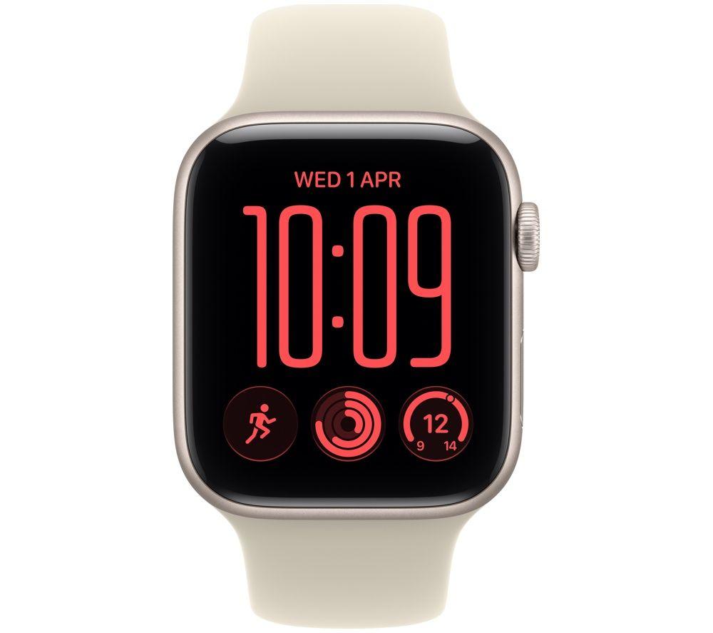 APPLE Watch SE 3 - 44 mm Starlight Aluminium Case with Sand Sport Band, S/M image number 2 of 10