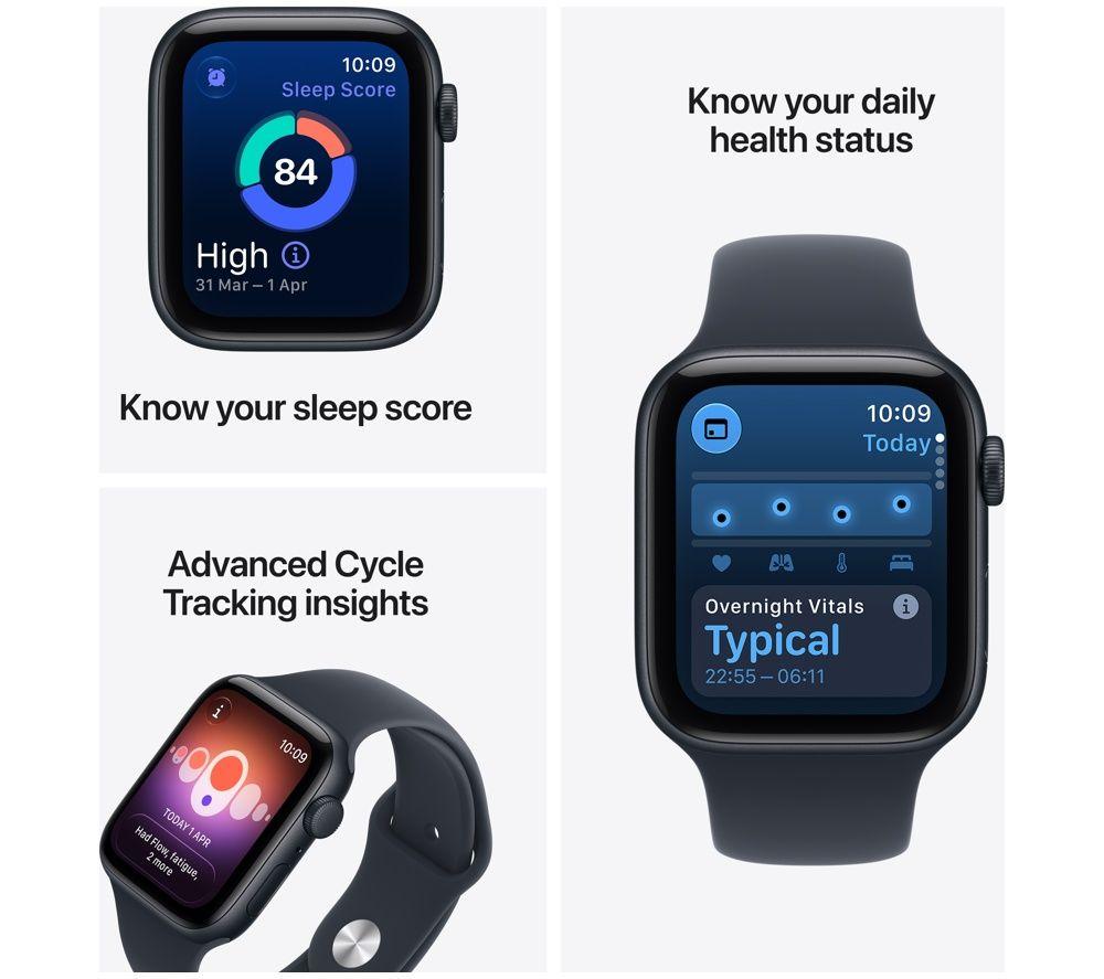 APPLE Watch SE 3 - 44 mm Starlight Aluminium Case with Sand Sport Band, S/M image number 3 of 10