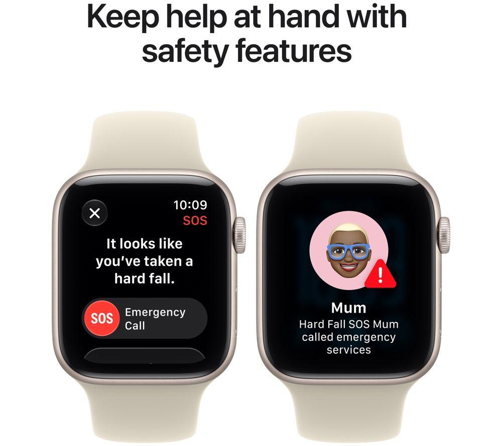 APPLE Watch SE 3 - 44 mm Starlight Aluminium Case with Sand Sport Band, S/M image number 7 of 10