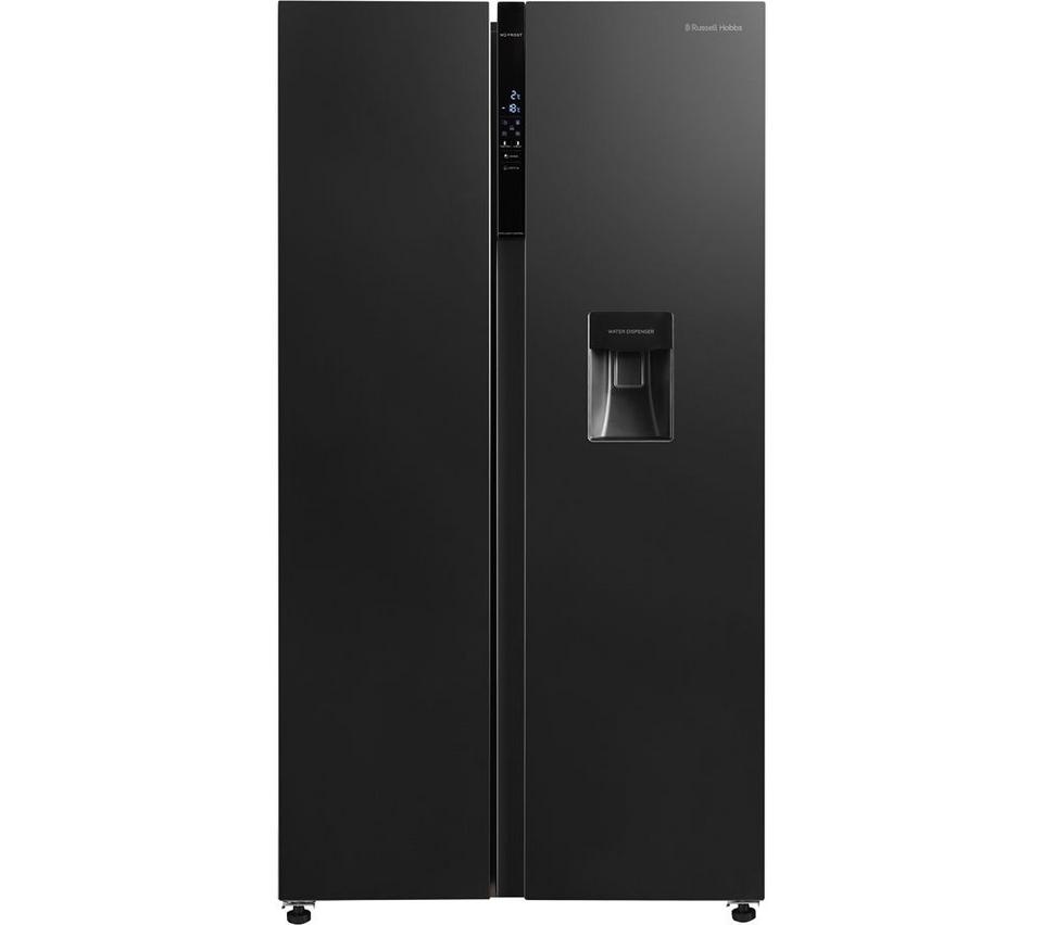 RUSSELL HOBBS RH90AFF201DI-WD American Style Fridge Freezer - Black Steel