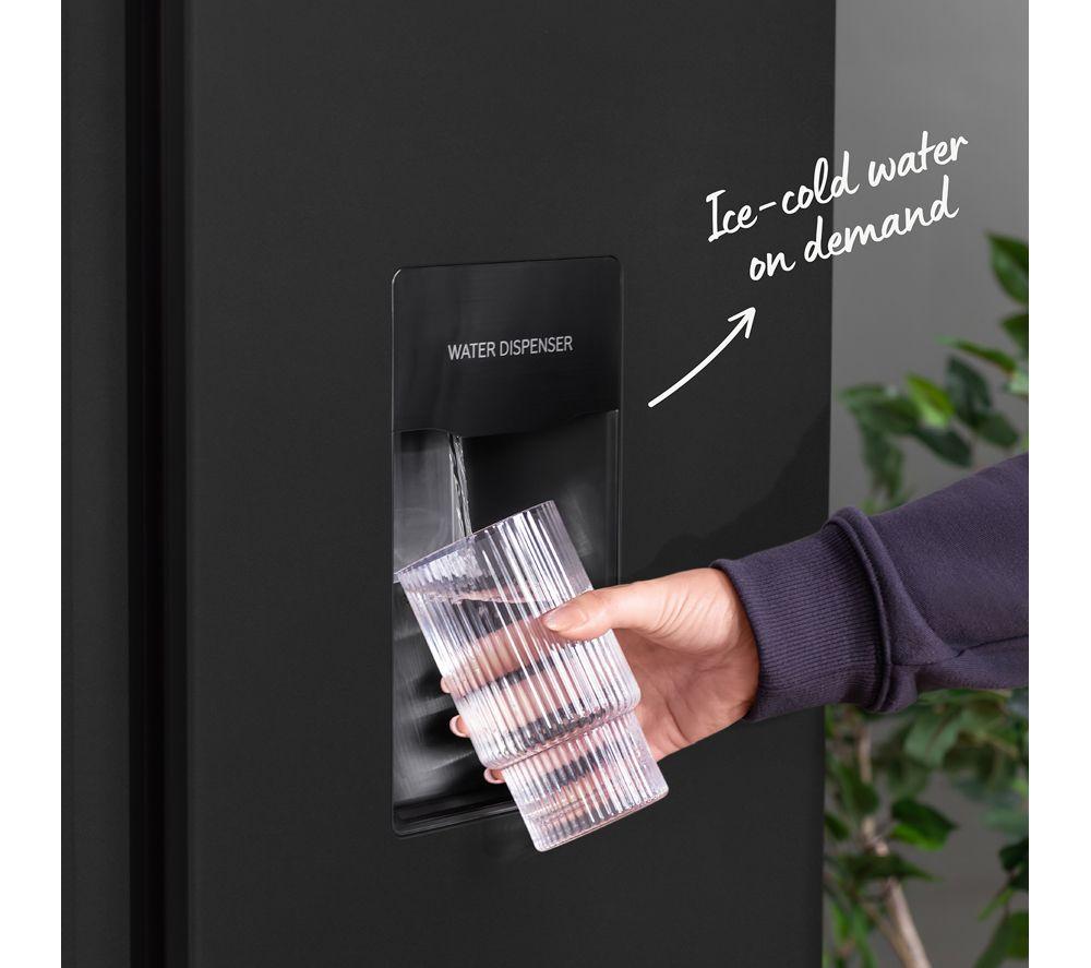 RUSSELL HOBBS RH90AFF201DI-WD American Style Fridge Freezer - Black Steel image number 2 of 10