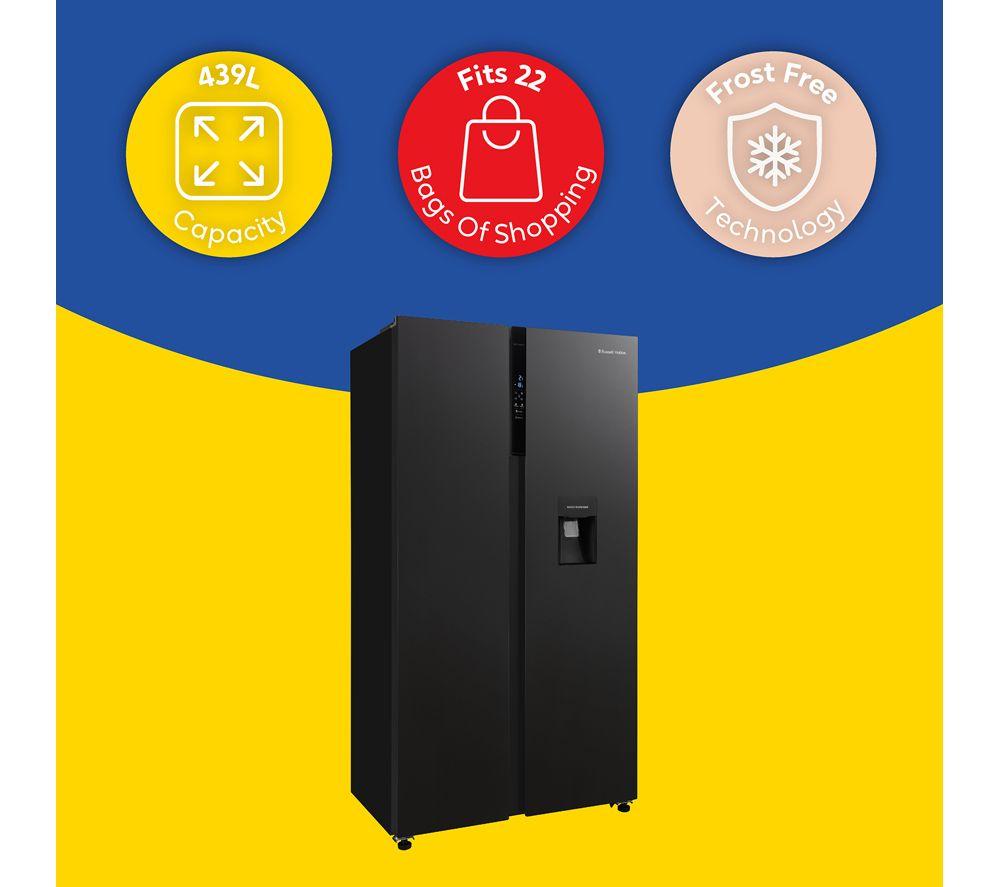 RUSSELL HOBBS RH90AFF201DI-WD American Style Fridge Freezer - Black Steel image number 7 of 10
