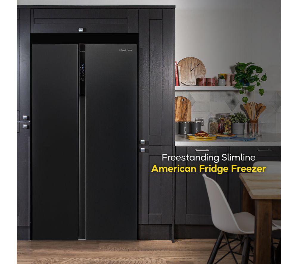 RUSSELL HOBBS RH90AFF201DI American Style Fridge Freezer - Black Steel image number 2 of 9