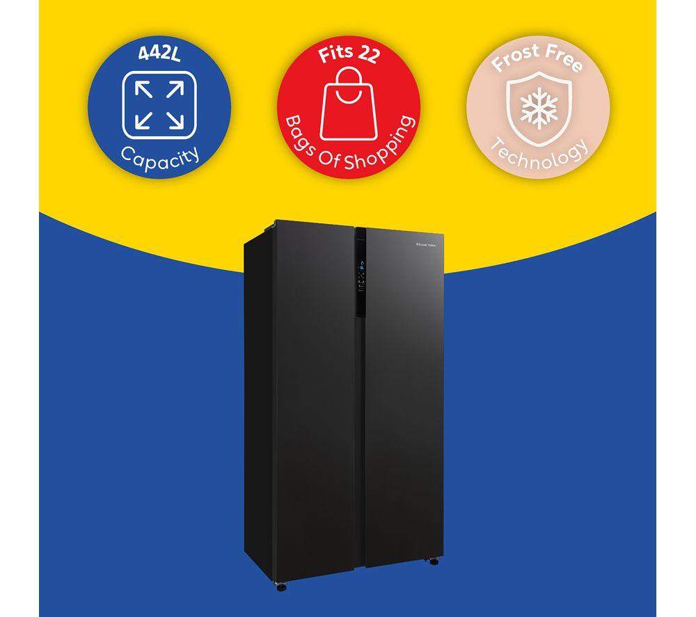 RUSSELL HOBBS RH90AFF201DI American Style Fridge Freezer - Black Steel image number 6 of 9
