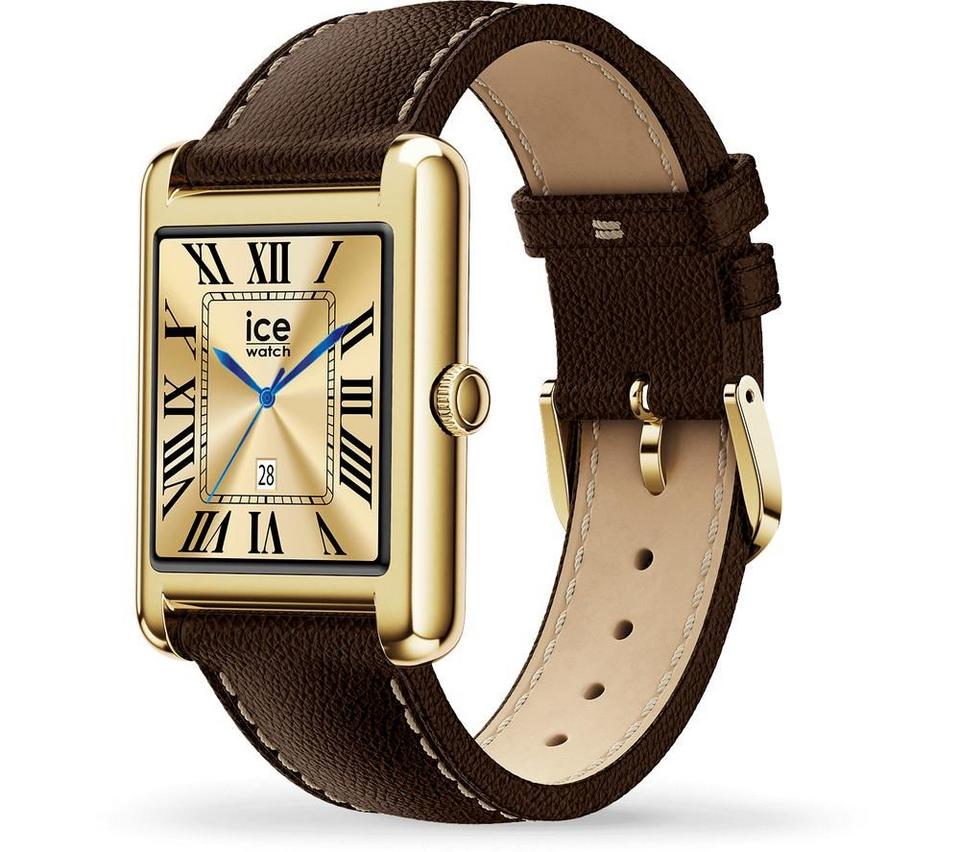 ICE WATCH TKS 2.0 Smart Watch - Gold with Brown Leather Strap, 32 mm