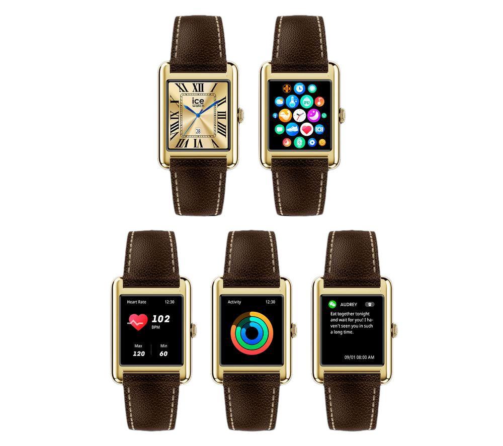 ICE WATCH TKS 2.0 Smart Watch - Gold with Brown Leather Strap, 32 mm image number 4 of 4