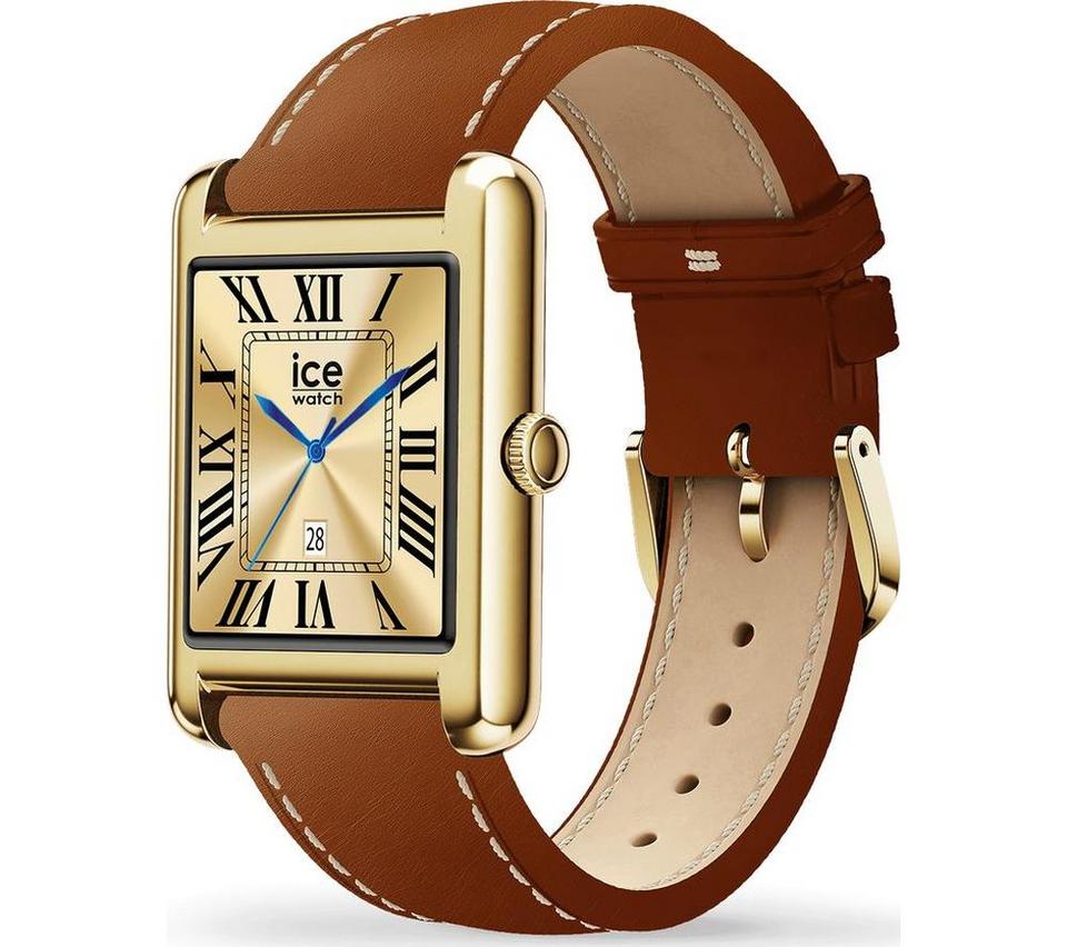 ICE WATCH TKS 2.0 Smart Watch - Gold with Camel Leather Strap, 32 mm