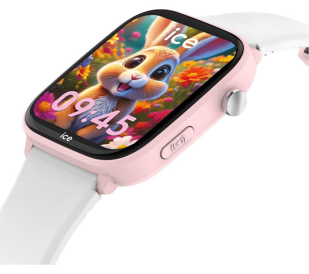 ICE WATCH Find My 3.0 Kids' Smart Watch - White & Pink, Silicone Band image number 4 of 5
