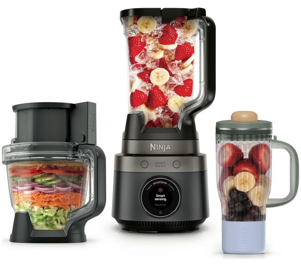 NINJA CrushBOSS LB401UKBK 3-in-1 Kitchen System with Food Processor & Tumbler - Onyx