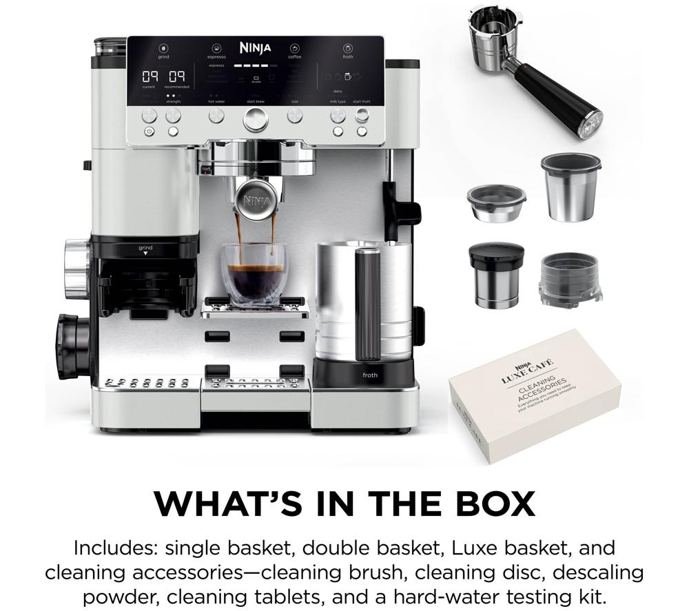 NINJA Luxe Caf&eacute; Premier Plus Series ES655UKWH Bean to Cup Coffee Machine - Oat White image number 10 of 11