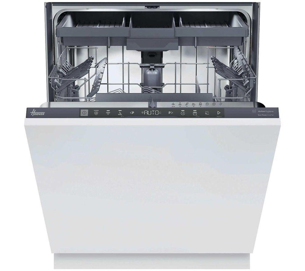 Hoover H-DISH 500 HI 6B2F3STA-80 Wifi Connected Fully Integrated Full Size Dishwasher Anthracite Bezel Control Panel with Fixed Door Hinge Kit B Rated Anthracite Bezel - Image 3