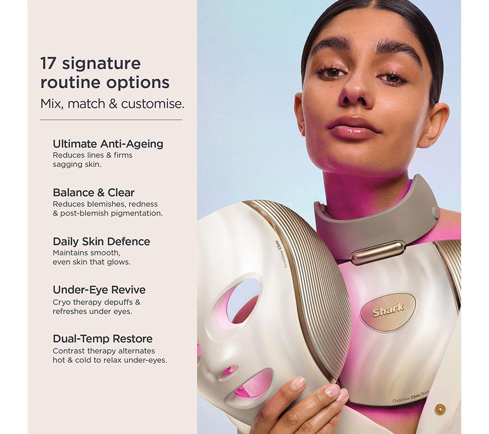 SHARK FW575UKGD1 CryoGlow Clinic LED Face + Body System - White Gold image number 9 of 10