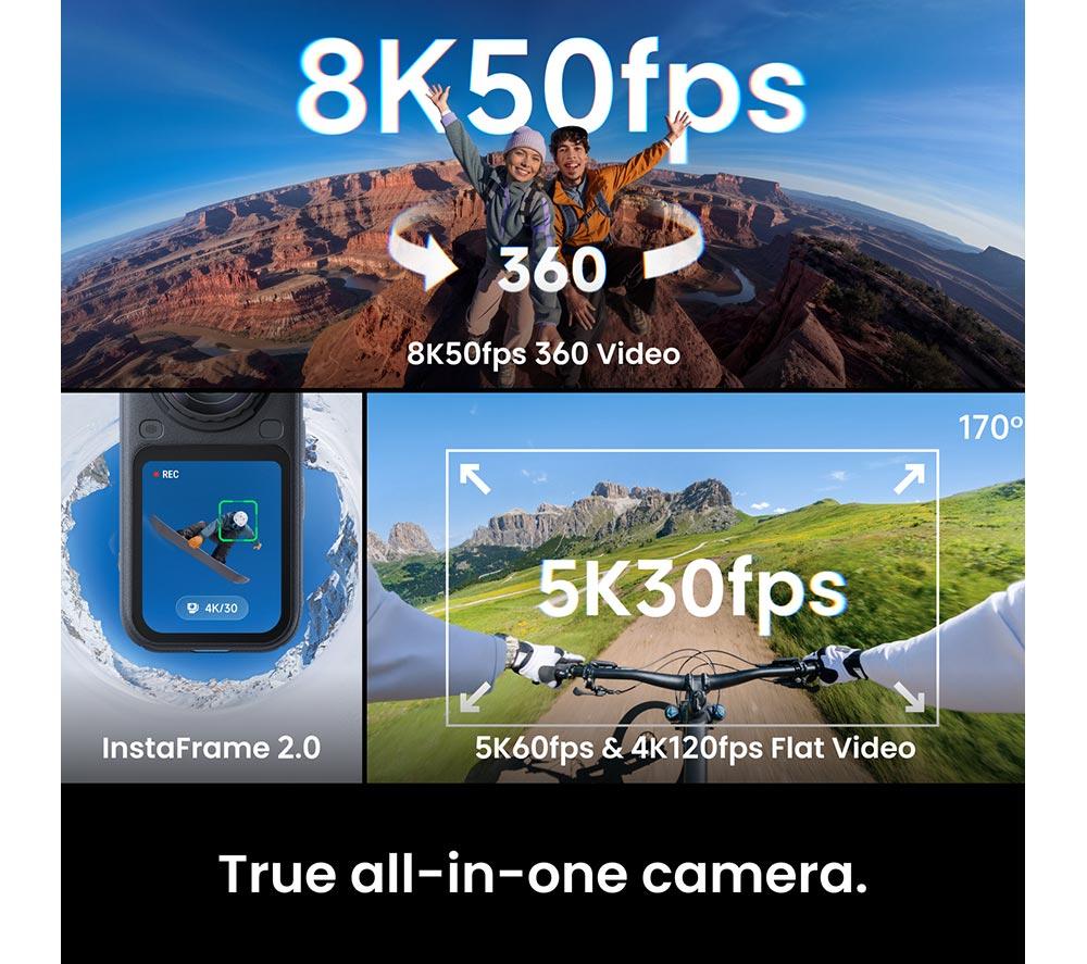 INSTA360 X6 8K Ultra HD 360 Action Camera Essentials Bundle - Black image number 7 of 11