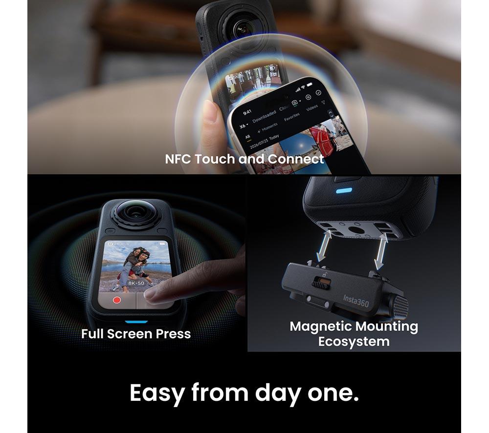 INSTA360 X6 8K Ultra HD 360 Action Camera Essentials Bundle - Black image number 11 of 11