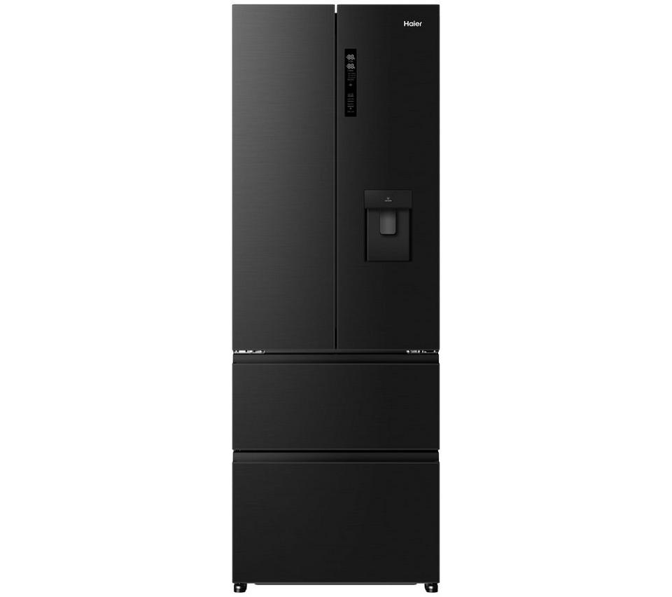 HAIER HFR3720DWMB Slim American-Style Fridge Freezer - Slate Black