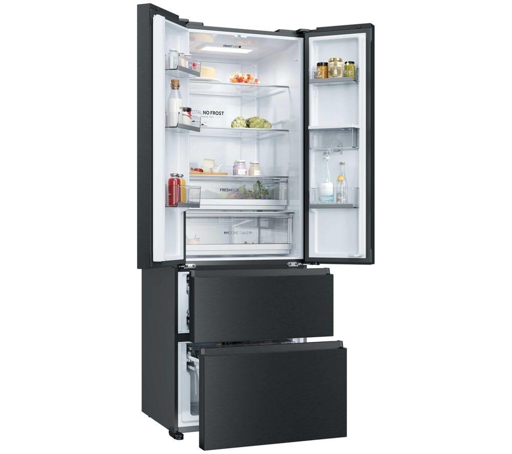 HAIER HFR3720DWMB Slim American-Style Fridge Freezer - Slate Black image number 3 of 7
