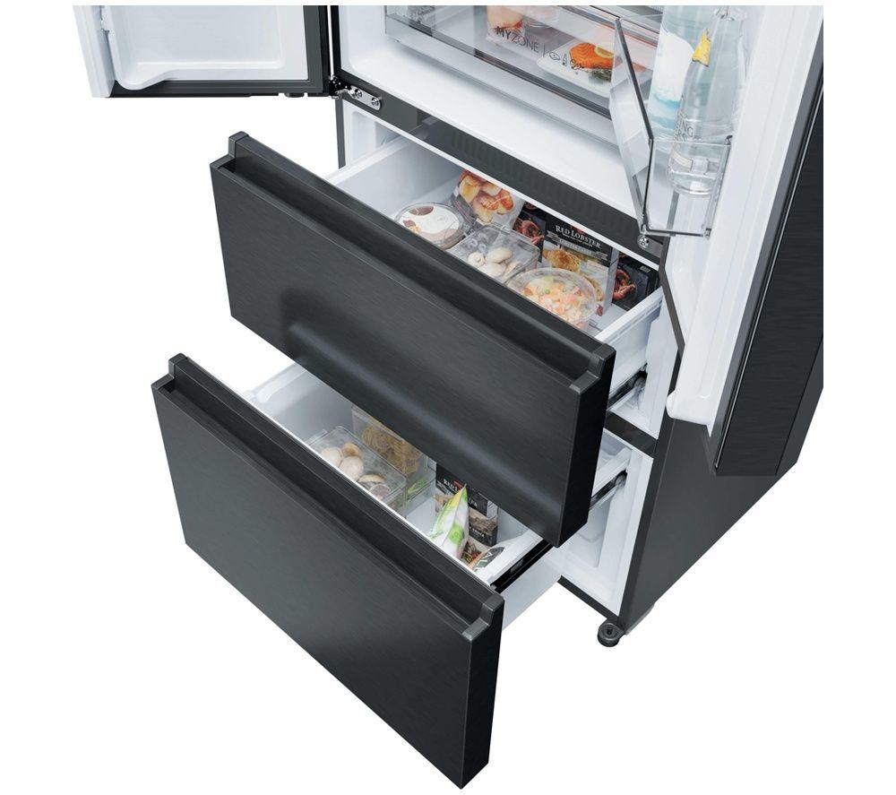 HAIER HFR3720DWMB Slim American-Style Fridge Freezer - Slate Black image number 5 of 7