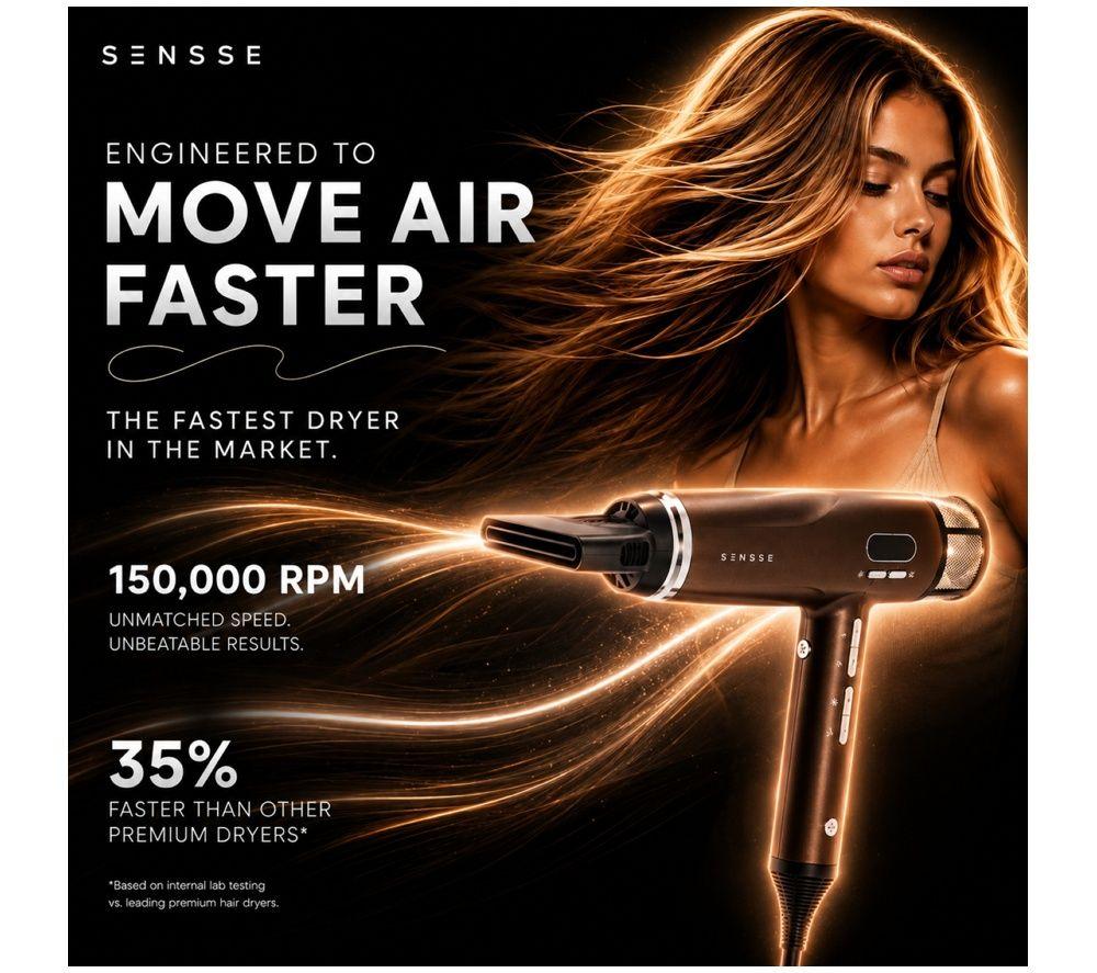 SENSSE SNSEAFD01 Airfast Hairdryer - Chocolate Brown image number 3 of 8