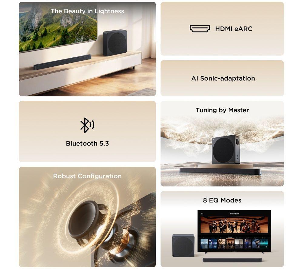 TCL A65K-UK 3.1.2 Wireless Sound Bar with Dolby Atmos & DTS:X image number 4 of 9