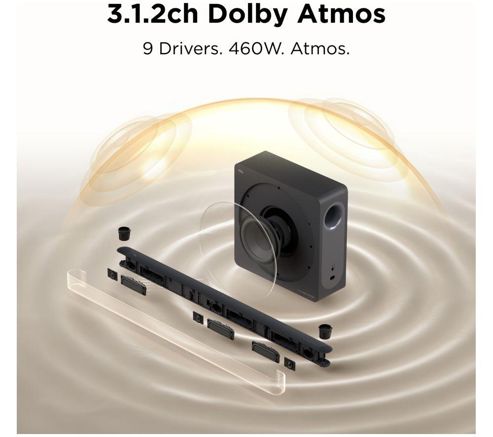 TCL A65K-UK 3.1.2 Wireless Sound Bar with Dolby Atmos & DTS:X image number 6 of 9