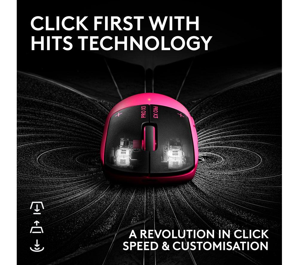 LOGITECH G Pro X3 Superstrike Wireless Optical Gaming Mouse - Pink Eclipse image number 3 of 11