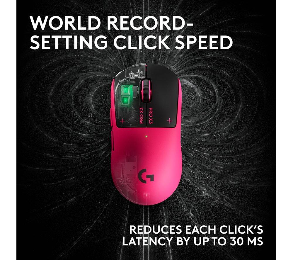 LOGITECH G Pro X3 Superstrike Wireless Optical Gaming Mouse - Pink Eclipse image number 5 of 11