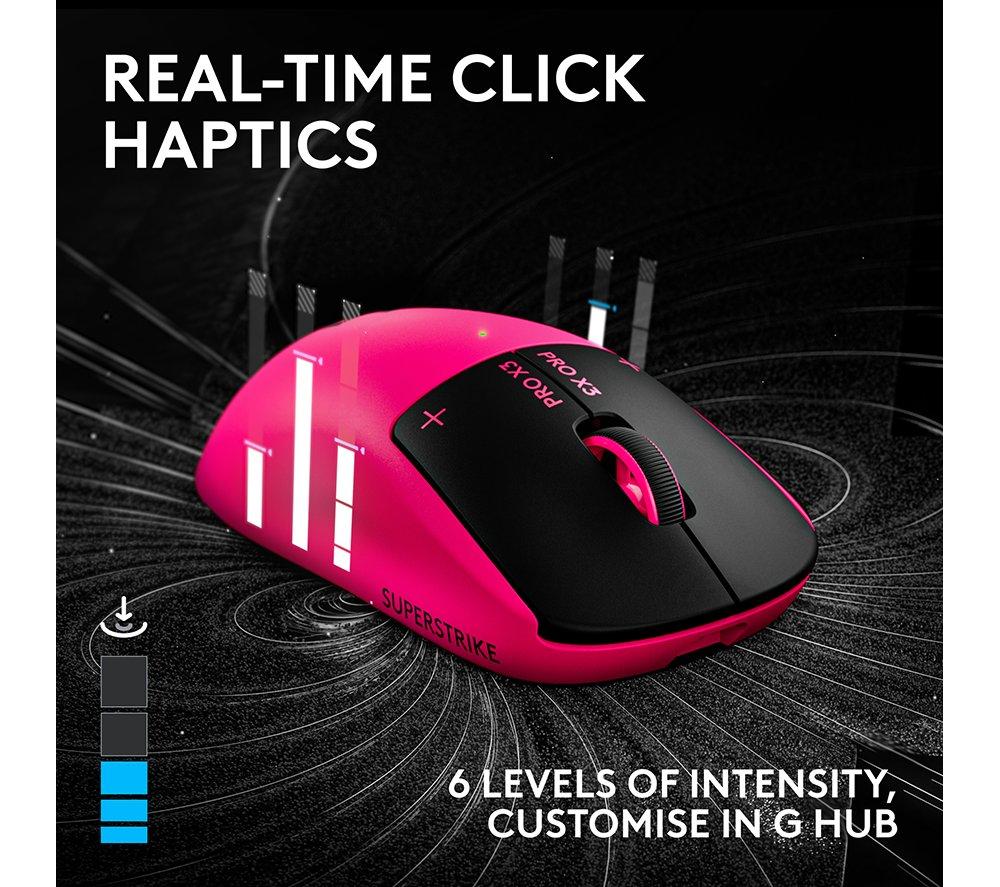 LOGITECH G Pro X3 Superstrike Wireless Optical Gaming Mouse - Pink Eclipse image number 7 of 11