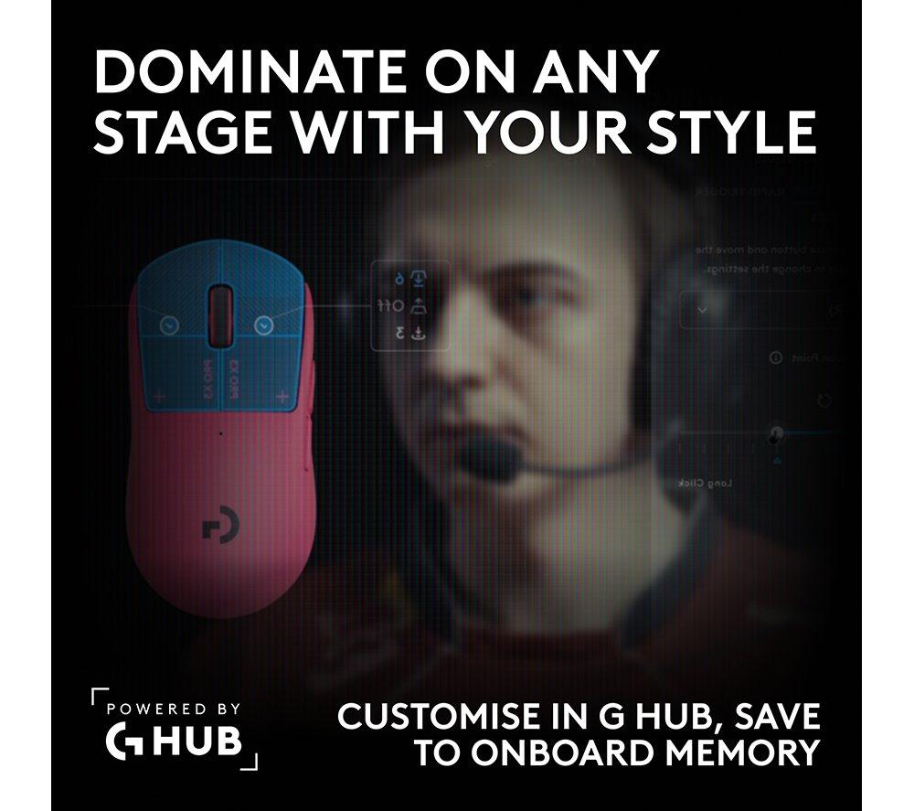 LOGITECH G Pro X3 Superstrike Wireless Optical Gaming Mouse - Pink Eclipse image number 10 of 11