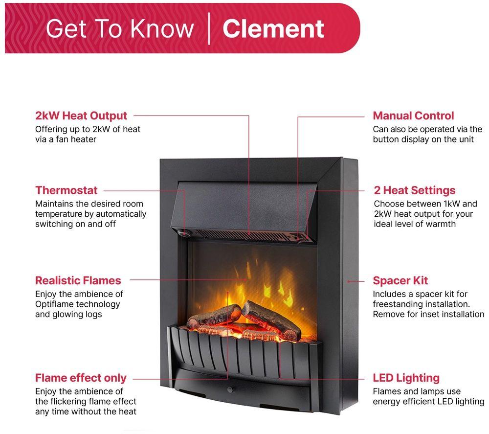 DIMPLEX Clement CMT20BL Electric Fireplace - Black image number 4 of 6