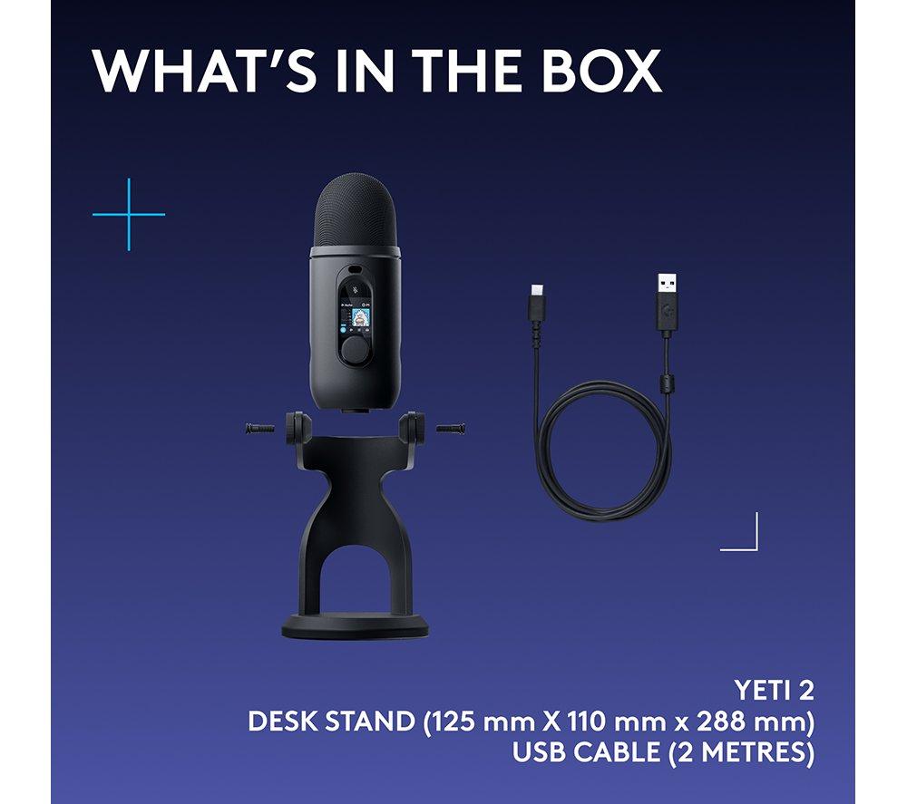 LOGITECH Yeti 2 USB Microphone - Black image number 10 of 10