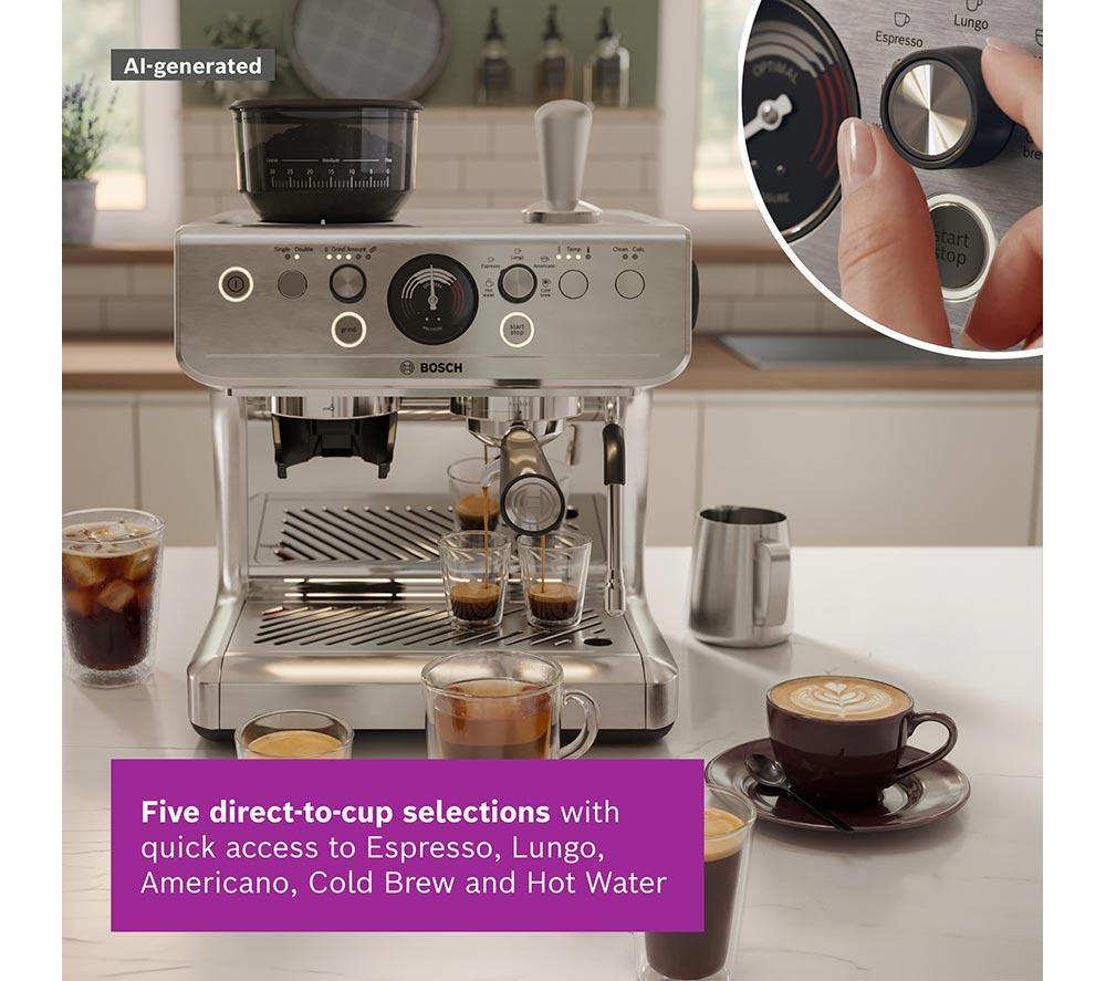 BOSCH Series 4 HomeCafe PFG403B3 Semi-Automatic Coffee Machine - Silver image number 3 of 15