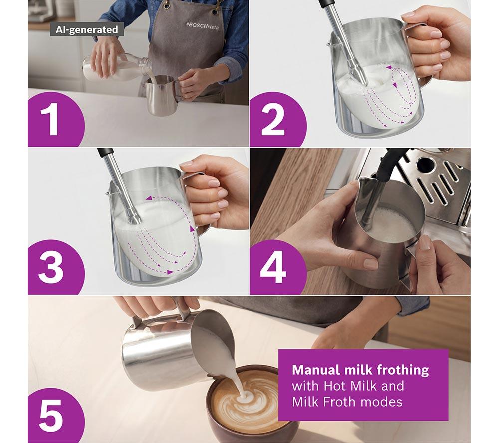 BOSCH Series 4 HomeCafe PFG403B3 Semi-Automatic Coffee Machine - Silver image number 6 of 15