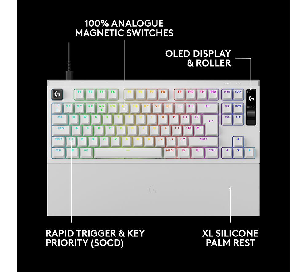 LOGITECH PRO X2 RAPID Mechanical Gaming Keyboard - White image number 3 of 10