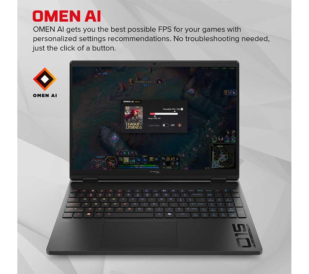 HP HyperX OMEN 15" Gaming Laptop (Intel&reg; Core&trade; Ultra 7, RTX 5060, 512 GB SSD), Gaming Mouse & Wireless Headset Bundle image number 5 of 30