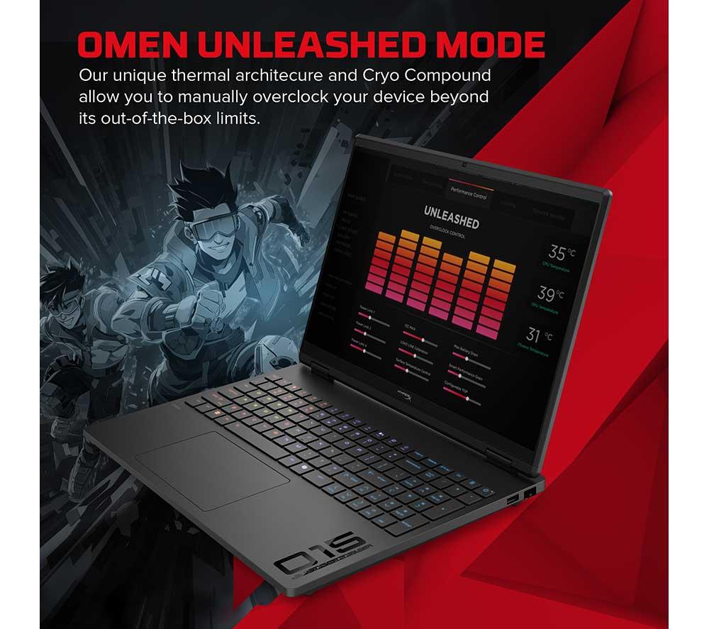 HP HyperX OMEN 15" Gaming Laptop (Intel&reg; Core&trade; Ultra 7, RTX 5060, 512 GB SSD), Gaming Mouse & Wireless Headset Bundle image number 10 of 30