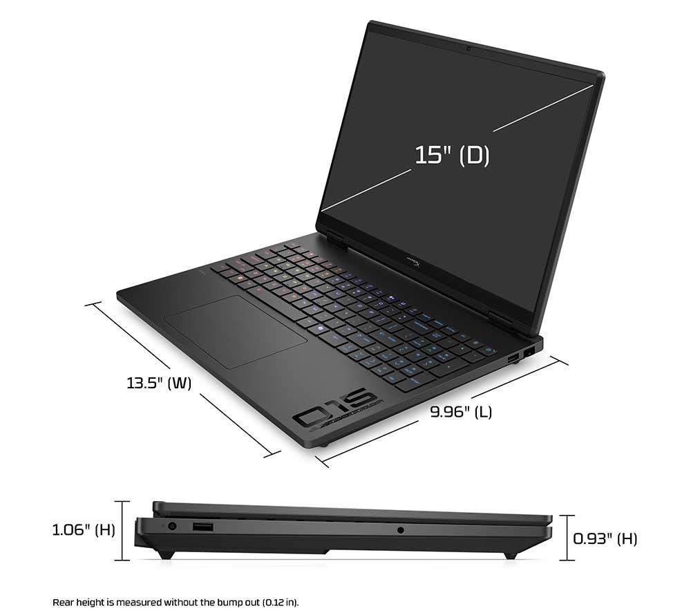 HP HyperX OMEN 15" Gaming Laptop (Intel&reg; Core&trade; Ultra 7, RTX 5060, 512 GB SSD), Gaming Mouse & Wireless Headset Bundle image number 12 of 30
