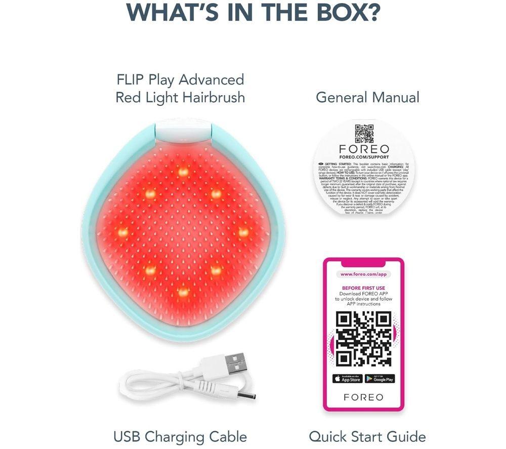 FOREO FLIP Play Advanced LED Light Hairbrush - Ice Ice Baby image number 4 of 4