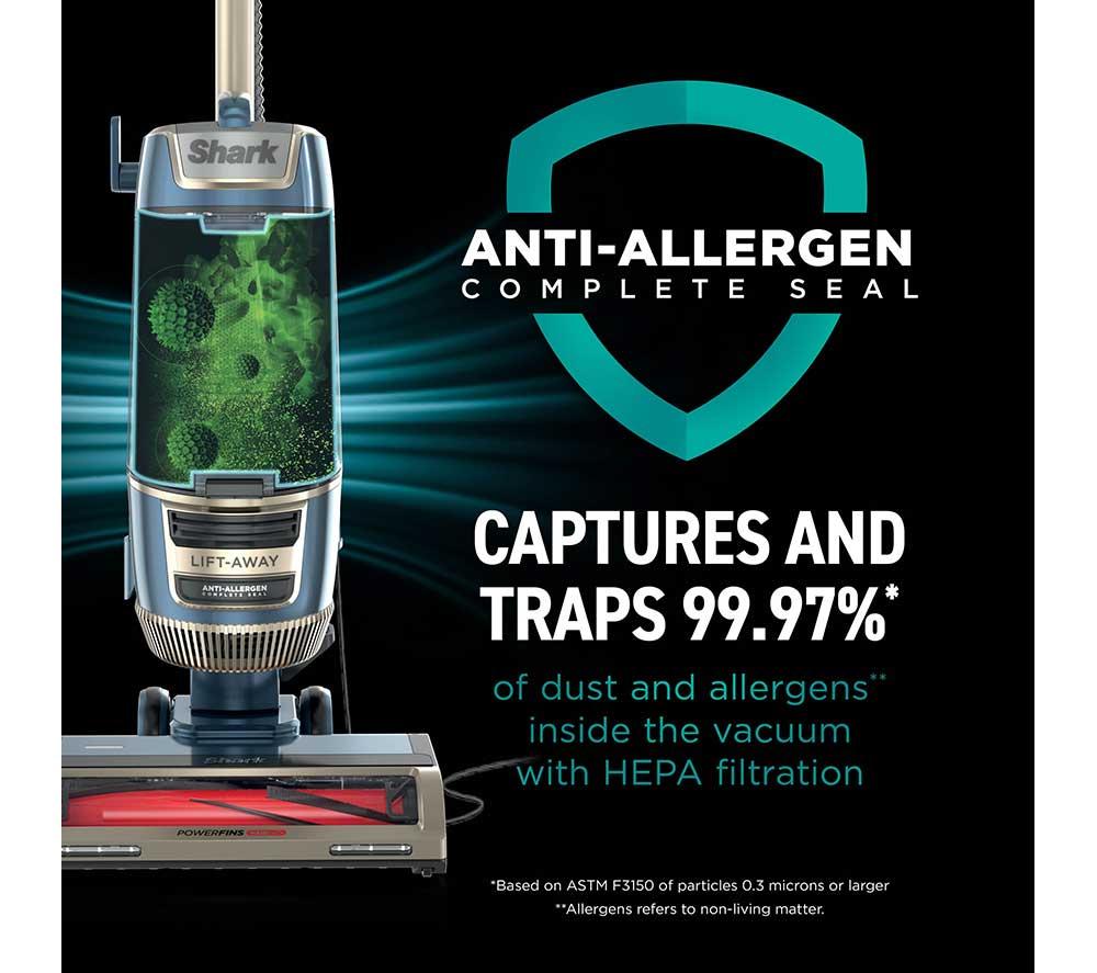 SHARK LU251UKT Rotator Pet Bagless Corded Upright Vacuum Cleaner - Dark Blue & Champagne image number 11 of 15