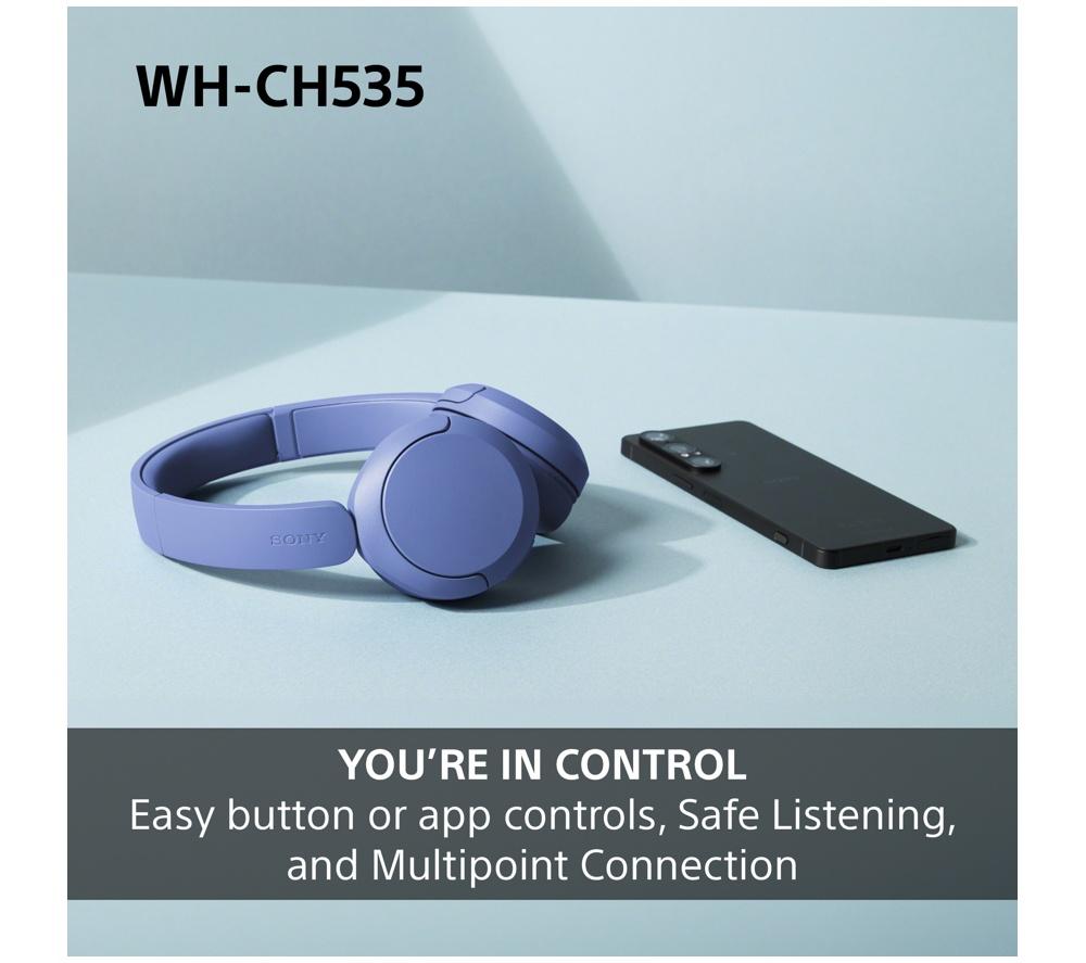 SONY WH-CH535 Wireless Bluetooth Headphones - Coral Red image number 7 of 13