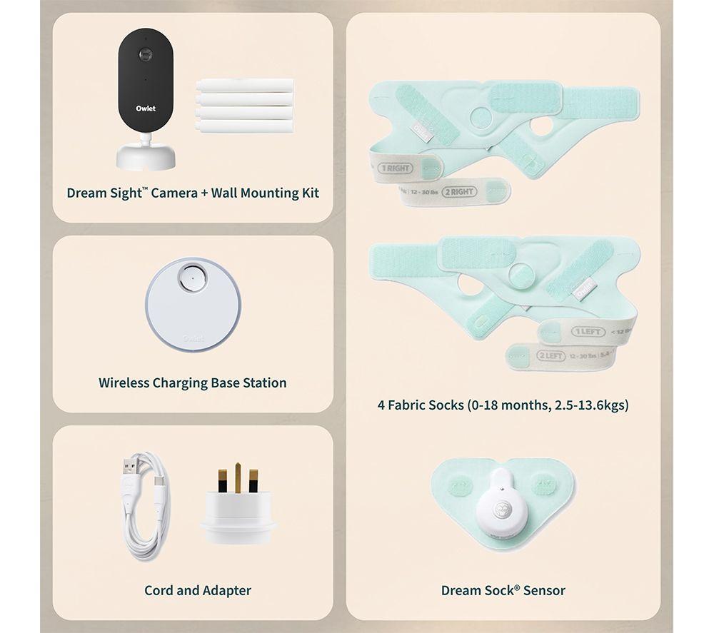 OWLET Duo Dream Sock & Sight Mint Baby Monitor - Blue image number 10 of 10