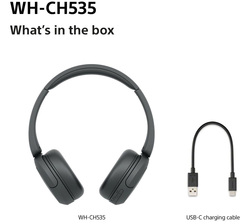 SONY WH-CH535 Wireless Bluetooth Headphones - Black image number 9 of 13
