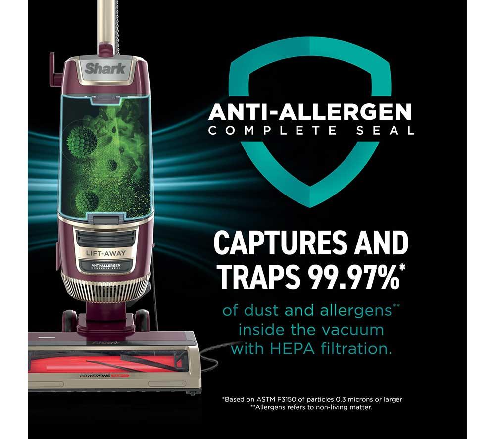 SHARK Rotator LU251UK Upright Bagless Vacuum Cleaner - Red Plum & Champagne image number 9 of 11