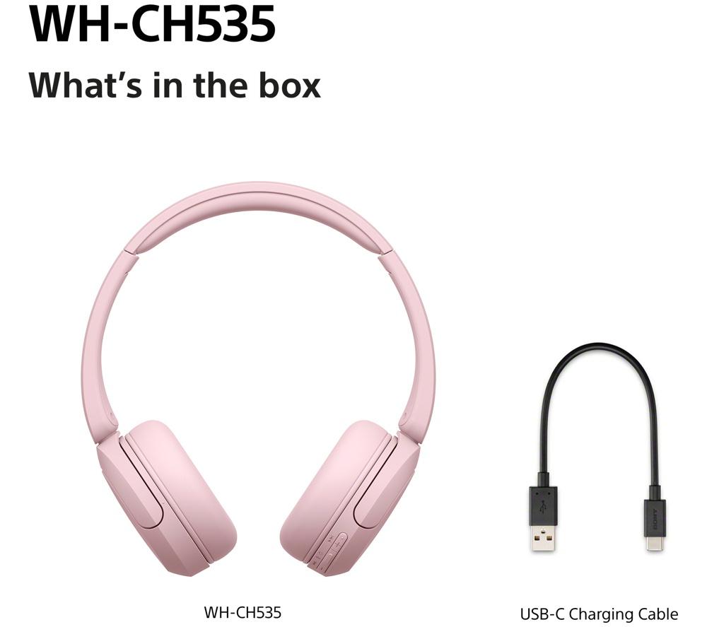 SONY WH-CH535 Wireless Bluetooth Headphones - Pink image number 9 of 13