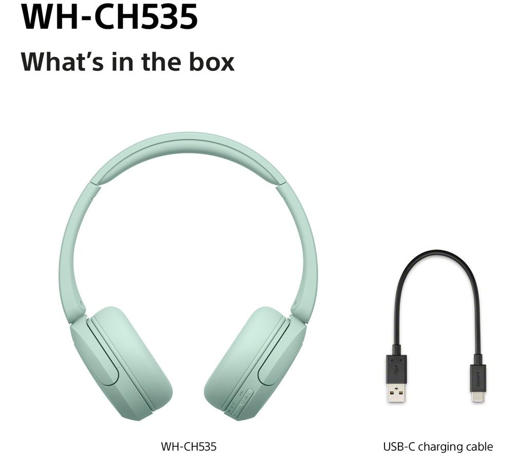SONY WH-CH535 Wireless Bluetooth Headphones - Mint Green image number 9 of 13