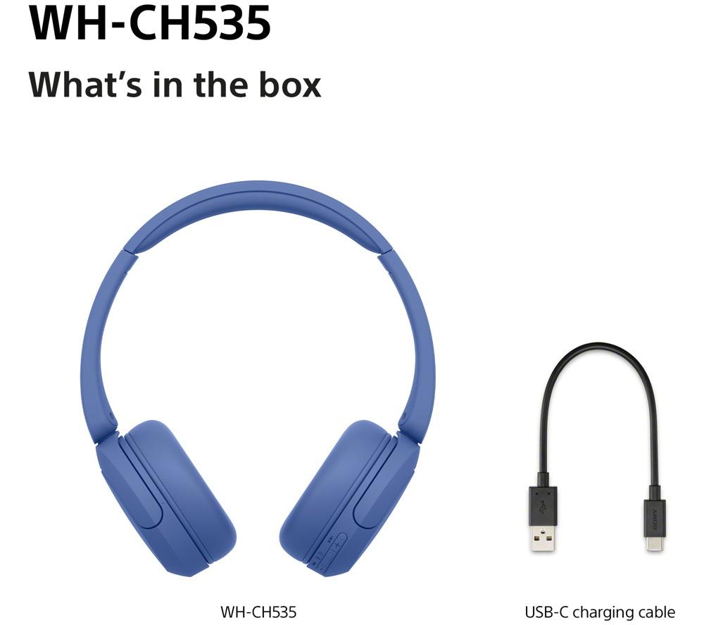 SONY WH-CH535 Wireless Bluetooth Headphones - Blue image number 9 of 13