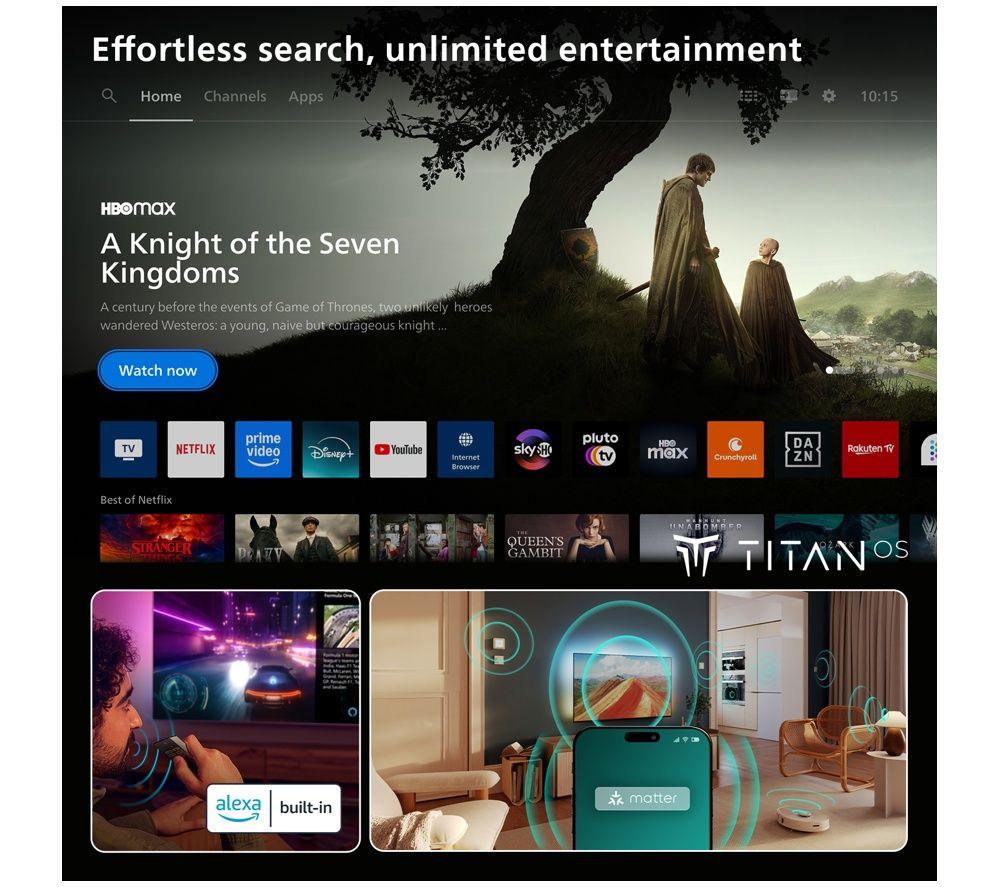 PHILIPS Ambilight PQS8501 65" QLED 4K HDR Smart TV (2026) with Freely - 65PQS8501/05 image number 11 of 15