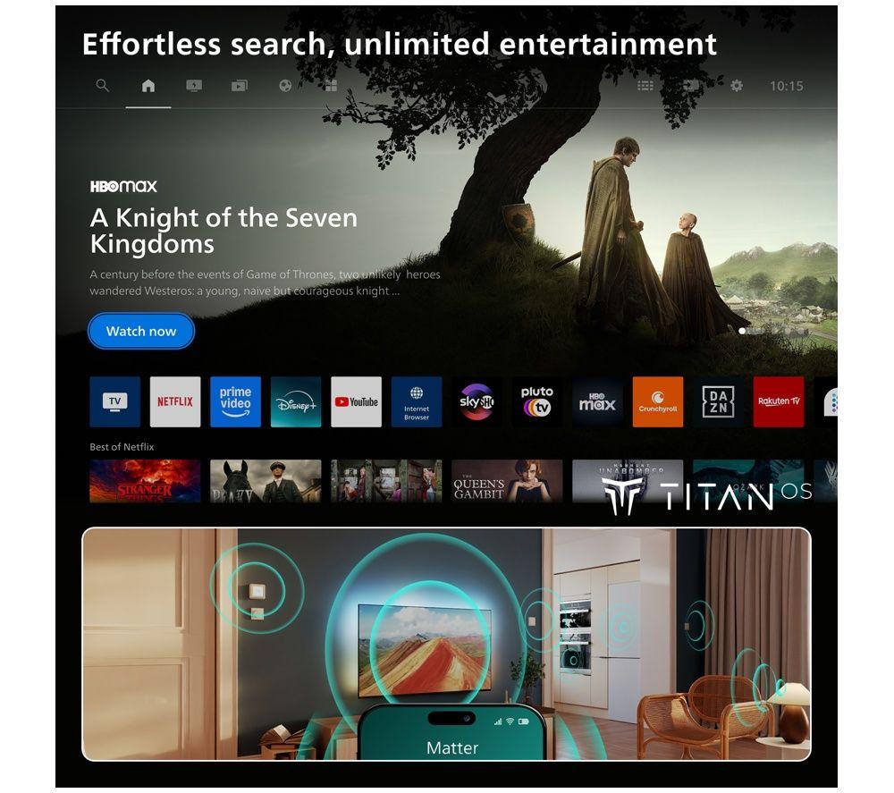 PHILIPS Ambilight PQS8601 50" QLED 4K HDR Smart TV (2026) with Freely - 50PQS8601/05 image number 7 of 15