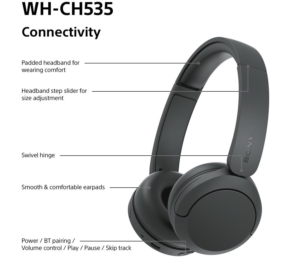 SONY WH-CH530 Wireless Bluetooth Headphones - Black image number 8 of 13